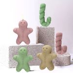 Molde De Silicone Boneco Com Bengala Natalino Para Sabonete Vela Gesso Resina Biscuit Artesanato Lembrancinha Decoração