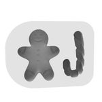 Molde De Silicone Boneco Com Bengala Natalino Para Sabonete Vela Gesso Resina Biscuit Artesanato Lembrancinha Decoração
