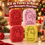 Kit 4 Molde de Silcone Flork de Natal Para Sabonete Artesanato Lembrancinha Decoração comMensagens Divertidas
