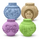 Kit 4 Molde de Silcone Mini Bola Enfeite de Natal para Vela Sabonete Artesanato Lembrancinha Decoração
