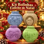 Kit 4 Molde de Silcone Mini Bola Enfeite de Natal para Vela Sabonete Artesanato Lembrancinha Decoração