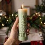 Molde de Silicone Vela Cilindrica de Natal Natalina Alta Elegância Modelo 3 para Vela Artesanato Gesso Resina Lembrancinha Decoração