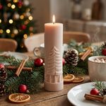 Molde de Silicone Vela Cilindrica de Natal Natalina Alta Elegância Modelo 4 Para Vela Gesso Resina Lembrancinha Decoração