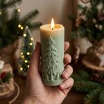 Molde de Silicone Vela Cilindrica de Natal - Modelo 1 para Velas Lembrancinha Gesso Decoração Resina