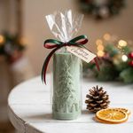 Molde de Silicone Vela Cilindrica de Natal - Modelo 1 para Velas Lembrancinha Gesso Decoração Resina