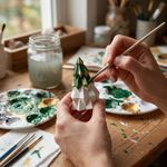 Molde de Silicone Arvore de Natal Geométrica Modelo 05 Para Vela Lembrancinha Gesso Decoração Resina