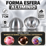 Forma Esfera de Alumínio 7cm para Bath Bomb, Bomba Efervescente, Sabonete, Vela e Artesanato