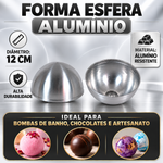 Forma Esfera de Alumínio 12cm para Bath Bomb, Bomba Efervescente, Sabonete, Vela e Artesanato