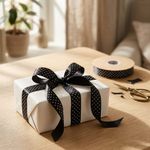 Fita de Cetim 10Mm x 1Mt Estampa Bolinha Para Decoração Presente Lembrancinha Artesanato