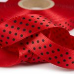 Fita de Cetim 10Mm x 1Mt Estampa Bolinha Para Decoração Presente Lembrancinha Artesanato