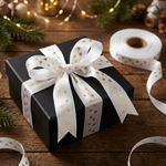 Fita de Cetim 10Mm x 1Mt Estampa Estrela Para Decoração Presente Lembrancinha Artesanato