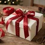 Fita de Cetim 10Mm x 1Mt Estampa Estrela Para Decoração Presente Lembrancinha Artesanato