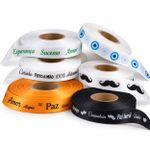 Fita de Cetim Estampada 10mm x 1mt para Presente Acabamento Lembrancinha Artesanato
