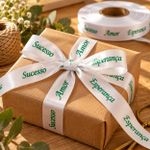 Fita de Cetim Estampada 10mm x 1mt para Presente Acabamento Lembrancinha Artesanato