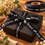 Fita de Cetim Estampada 10mm x 1mt para Presente Acabamento Lembrancinha Artesanato