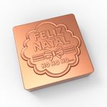 Molde de Silicone Barra Feliz Natal Mod.3 para Decoração Lembrancinha Sabonete Vela Artesanato