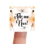 Etiqueta Adesiva Feliz Ano Novo 4,3x4,3cm - Pacote com 10 unidades
