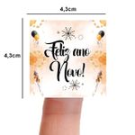Etiqueta Adesiva Feliz Ano Novo 4,3x4,3cm - Pacote com 10 unidades