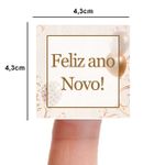 Etiqueta Adesiva Feliz Ano Novo 4,3x4,3cm - Pacote com 10 unidades