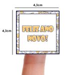 Etiqueta Adesiva Feliz Ano Novo 4,3x4,3cm - Pacote com 10 unidades