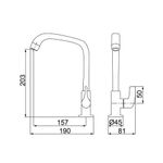 TORNEIRA PARA COZINHA DE MESA BICA MÓVEL 1167 F61 PRETA - LORENZETTI