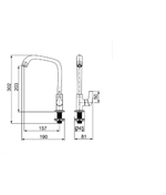 TORNEIRA PARA COZINHA DE MESA BICA MÓVEL 1167 F61 PRETA - LORENZETTI