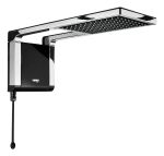 Chuveiro elétrico de parede Lorenzetti Acqua Ultra Storm preto-cromado 6.800kW 220V