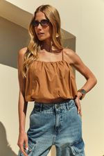 Blusa Tricoline Gigi Caramelo