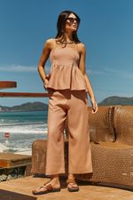 Blusa 100% Linho Livia Bege