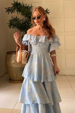 Vestido Bordado Mia Azul 