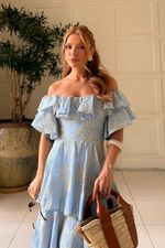 Vestido Bordado Mia Azul 
