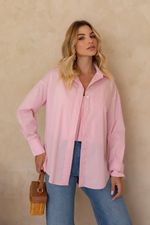 Camisa Tricoline Liliana Rosa