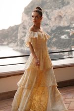 Vestido Bordado Mia Amarelo