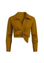 Camisa Tricoline Yara Marrom