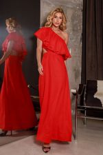 Vestido 100% Linho Becky	 Vermelho