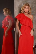 Vestido 100% Linho Becky	 Vermelho