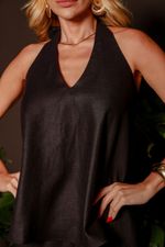 Blusa 100% Linho Flávia Preto