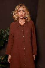 Camisa Chemise Resort Marrom