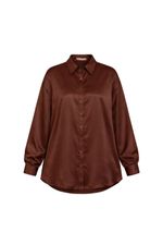 Camisa Cetim Aline Marrom