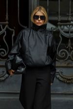 Jaqueta Pu Ângela Preto