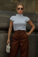 Calça Alfaiataria Cargo Thaís Marrom