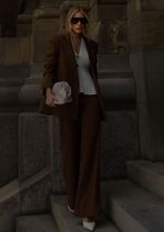 Calça Alfaiataria Nicole Marrom