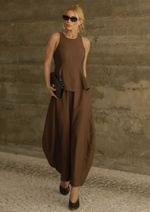 Calça Alfaiataria Aline Marrom