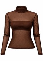  Blusa Tule Alessandra Marrom