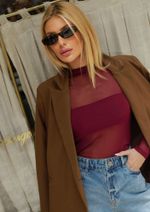  Blusa Tule Alessandra Burgundy