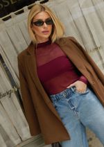  Blusa Tule Alessandra Burgundy