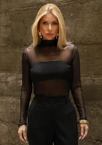  Blusa Tule Alessandra Preto