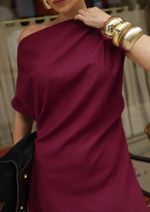 Vestido Assimétrico Aline Burgundy