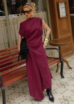 Vestido Assimétrico Aline Burgundy