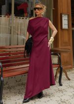 Vestido Assimétrico Aline Burgundy